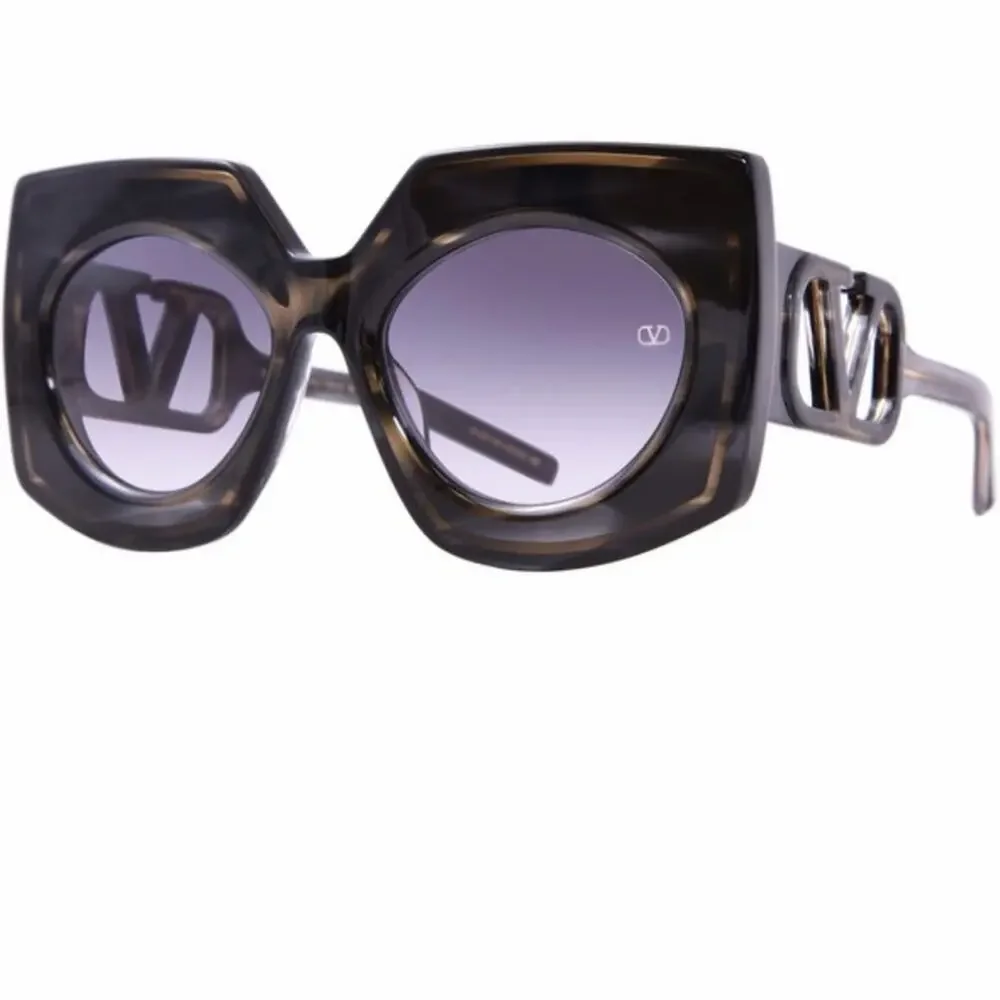 New! Valentino V SOUL VLS 127A Designer Black Swirl Sunglasses, Authentic